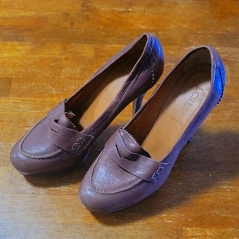 J. Crew Women's Brown Leather Heels